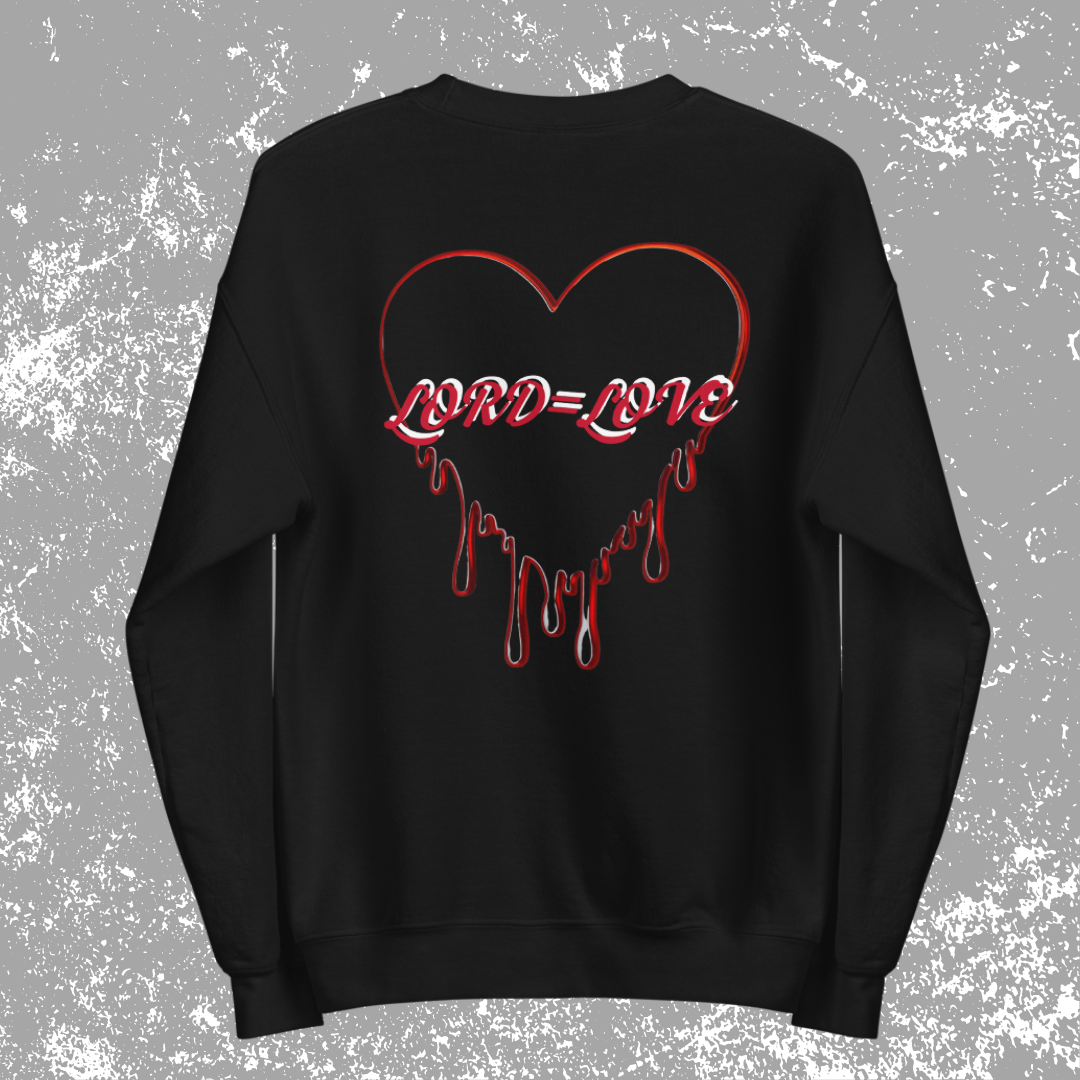 Lord=Love Heart | Black Crewneck