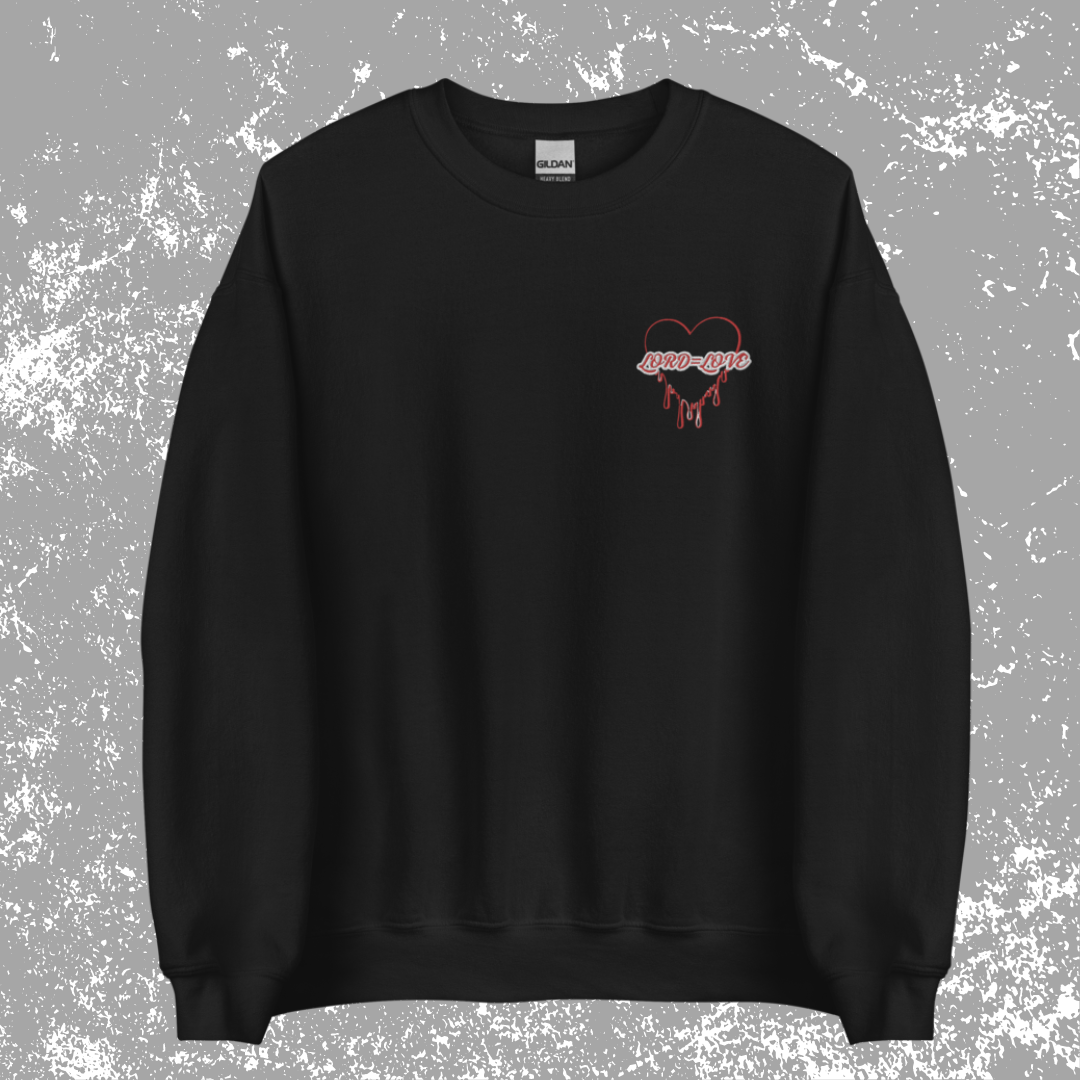 Lord=Love Heart | Black Crewneck